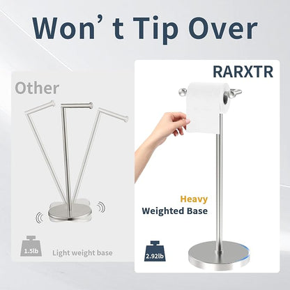 RARXTR Toilet Paper Holder Stand, Post Pivoting Design Free Standing Toilet - Image 4