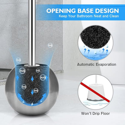 Toilet Brush and Holder 2 Pack, 304 Stainless Steel Toilet Brush - Image 5