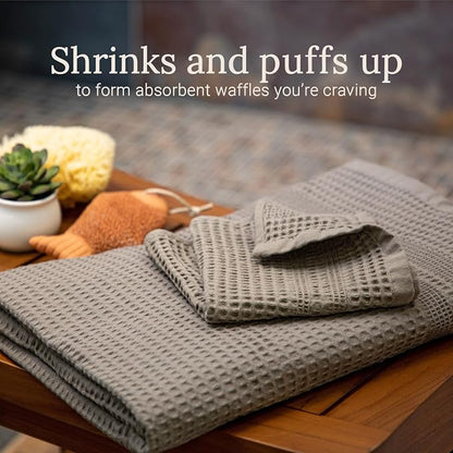 GILDEN TREE Waffle Towel Set Quick Dry Thin | 2 Bath Towels | 2 Hand Towels | 2 - Image 3