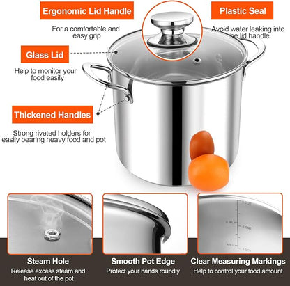 P&P CHEF 8 Quart Stainless Steel Stock Pot - Image 3