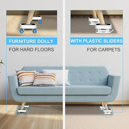 New Upgraded Furniture Sliders for Hard Floors & Carpets, 2-in-1 Furniture - Image 2