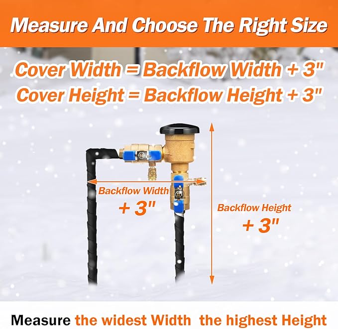 TOHONFOO Backflow Preventer Pipe Insulation Cover (5°F) - Irrigation Sprinkler Valve Insulated Pouch - Water Well Pump Cover - Sturdy 5 Layers for Winter Freeze Protection, 38" W x 24" H, Brown