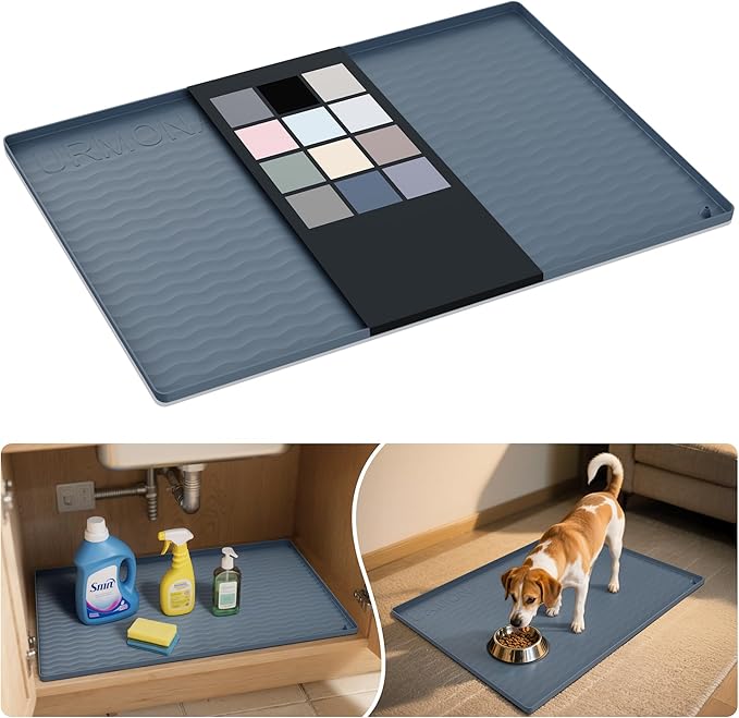 URMONA Waterproof Silicone Under Sink Mat 28'' x 22'' Shelf Liner by URMONA
