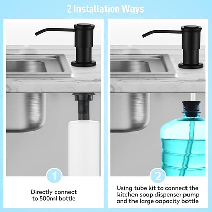 CREA Kitchen Soap Dispenser Countertop Soap Dispenserfor Kitchen Sink Black - Image 3