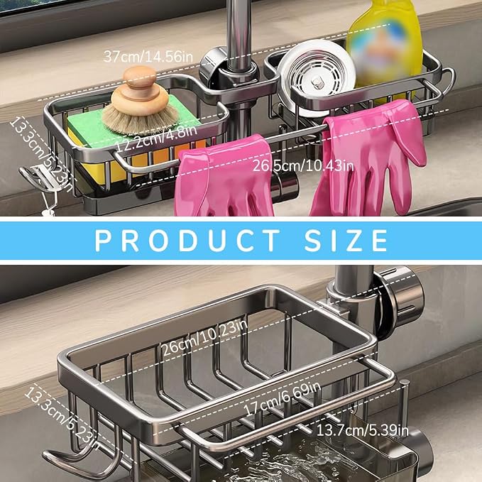 Sink organizer rack for kitchen and bathroom, Kitchen Sink Faucet Organizer - Image 5