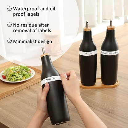 HOMCDALY Olive Oil and Vinegar Dispenser Set, Two 16oz Ceramic Oil Dispenser - Image 5