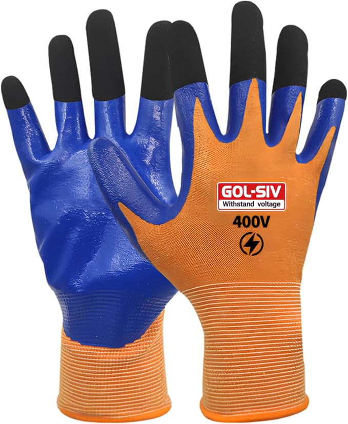 Electrical Gloves For Men - 400V Low Voltage Insulated Electrician Safety Gloves by GOL-SIV