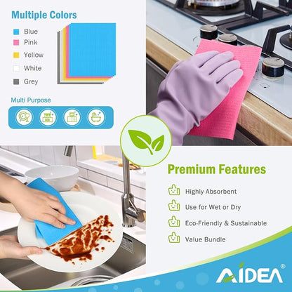AIDEA Swedish Dishcloths for Kitchen-20PK, Absorbent Sponge Dish Cloth - Image 6
