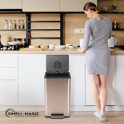 SIMPLI-MAGIC 13.2 Gallon Step Trash Can – Kitchen Garbage Can - Image 7