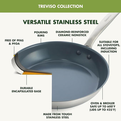 GreenPan Treviso 9.5” and 11” Frying Pan skillet Set, Non-Toxic PFAS-Free - Image 5