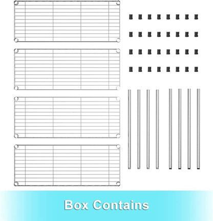 Auslar 4-Shelf Storage Wire Shelves Heavy Duty 4 Tiers Standing Shelving Units - Image 7