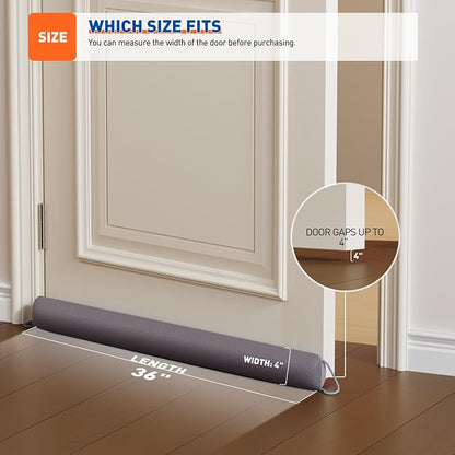 MAGZO Door Draft Stopper, 36 Inch x 2pcs Under Door Draft Blocker Noise Stopper - Image 3
