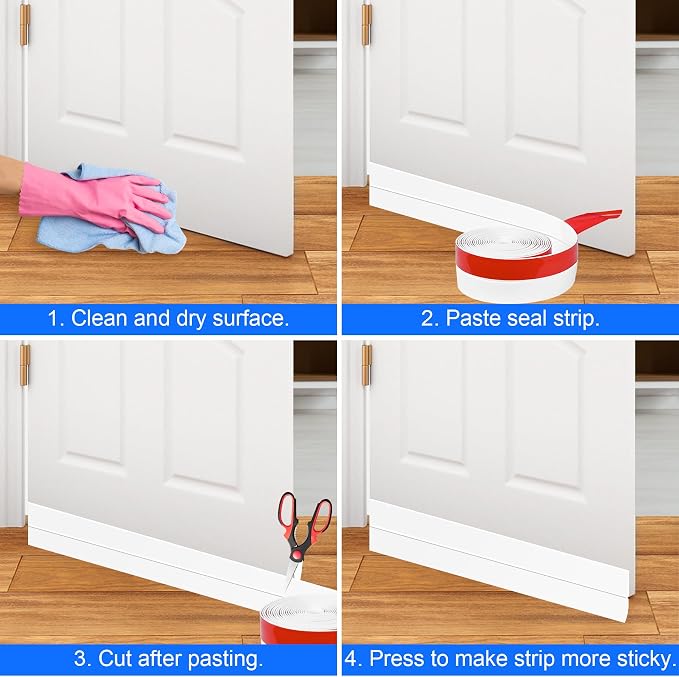 ToLanbbt Weather Stripping Silicone Door Seal Strip 2 in x 20 ft Door Draft - Image 6