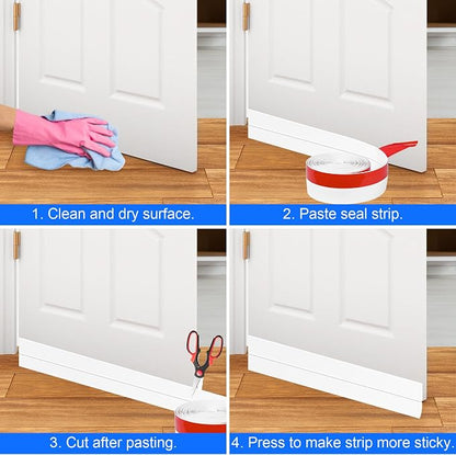 ToLanbbt Weather Stripping Silicone Door Seal Strip 2 in x 20 ft Door Draft - Image 6
