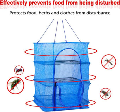 Drying Rack 4 Layers Folding Mesh, Foldable Nylon Netting, Hanging Drying Net - Image 6
