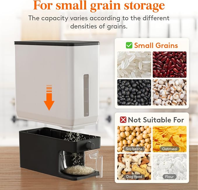 Lifewit Rice Dispenser 25 Lbs, Rice Storage Container Sealed Moisture Proof - Image 6