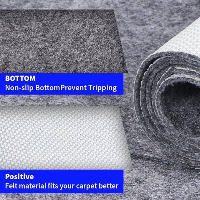 100% Waterproof Non-Slip Rug Pad 8x10 for Large Area Rugs Durable Felt Floor Protection pad for All Floors, Suitable for Cutting. Rug Pads Keep Rugs in Place and Provide Cushioning