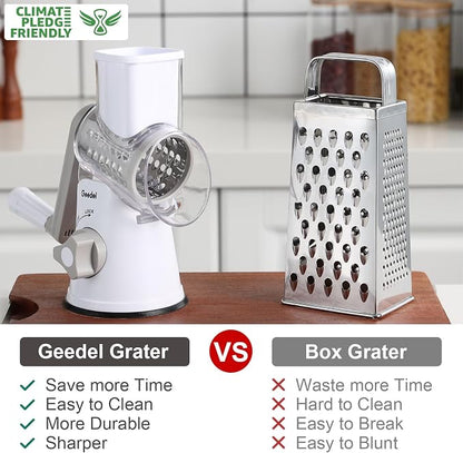 Geedel Rotary Cheese Grater, Kitchen Mandoline Vegetable Slicer - Image 2
