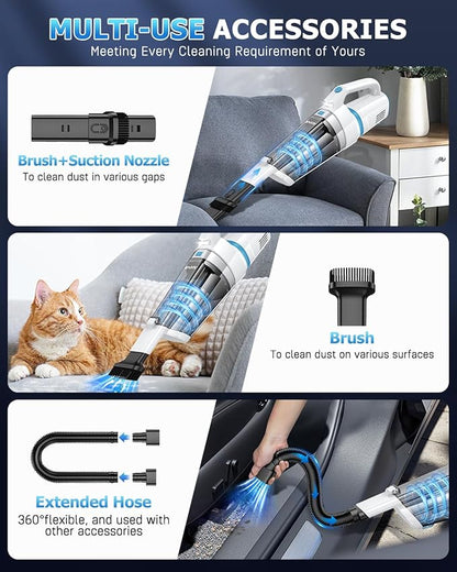 AHNR Handheld Vacuum Cordless, 16000PA Powerful Suction Hand Held Vacuum Dust - Image 3