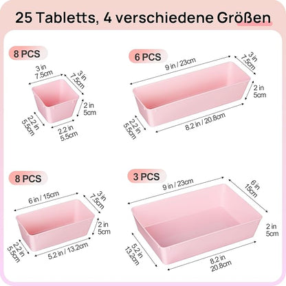Vtopmart 25 PCS Plastic Drawer Organizers Set, 4-Size Versatile Bathroom and - Image 2