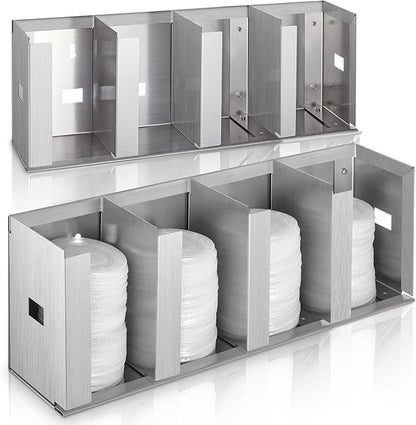 Hicarer 4 Compartments Stainless Steel Cup Dispenser by Hicarer