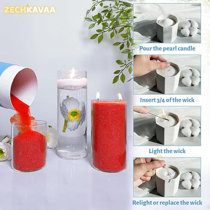 Camellia Scented Red Pearled Candle 18oz Luxury Sand Candle Granulated Wax - Image 5