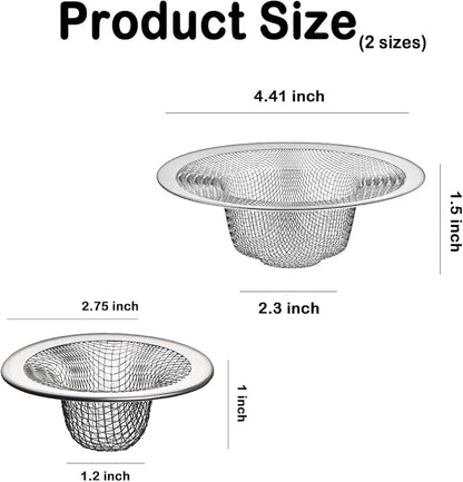 12PCS Stainless Steel Slop Basket Filter Trap, 2.75" & 4.41" Mesh Sink Drain - Image 3
