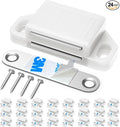 Cabinet Magnetic Catch Door Latch 30LB for Kitchen Drawer Magnets to Stay Closed Magnetic Catch Closet for Drawer（White 24 Pack）