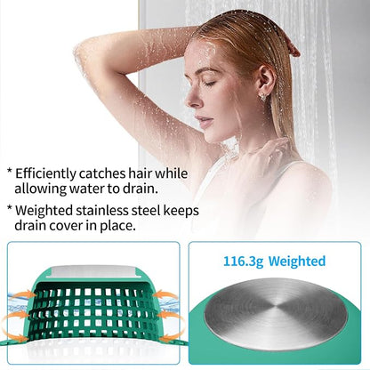 Shower Drain Hair Catcher, Bathtub Drain Cover Foldable Silicone Shower & Tub - Image 4