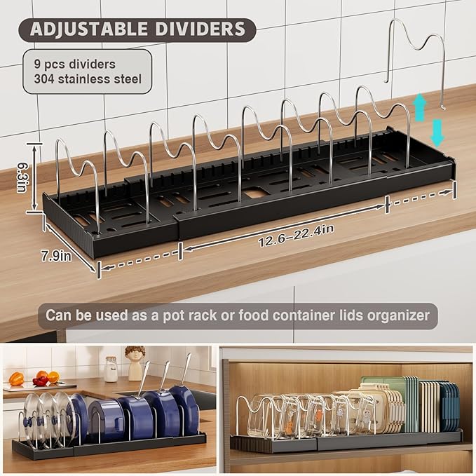 Magheo 2 Pack Expandable Food Storage Container Lid Organizers - Image 2