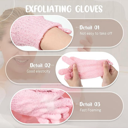 104 Pcs Exfoliating Glove Bulk Shower Gloves - Image 3