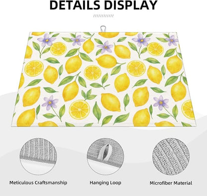 Lemon Dish Drying Mats for Kitchen Counter, Large 18"x24" Dish Mats for Drying - Image 4