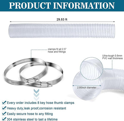 3 Inches 30 ft PVC Dust Collection Hose - Image 3