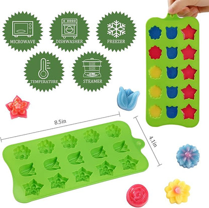 FIRETREESILVERFLOWER Flower Shape Chocolate Candy Molds Set, The stars - Image 2