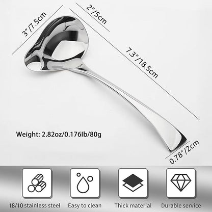 Comicfs 2 Pack Gravy Ladle, 18/10 Stainless Steel Sauce Ladle - Image 3