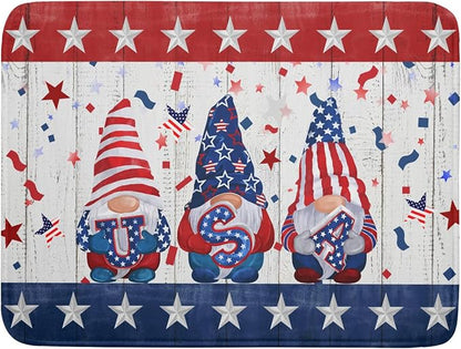 Giwawa 4th of July Gnomes Dish Drying Mat 18x24 inch Patriotic Elf Usa Stars by Giwawa