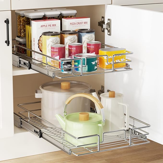 LOVMOR Pull Out Cabinet Organizer 11½" W x 21½" D, Kitchen Cabinet Pull Out - Image 5