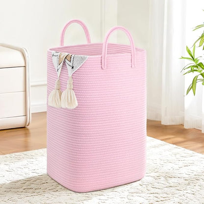 Laundry Basket, Woven Cotton Rope Laundry Hamper, 100L Versatile Storage by Artfeel