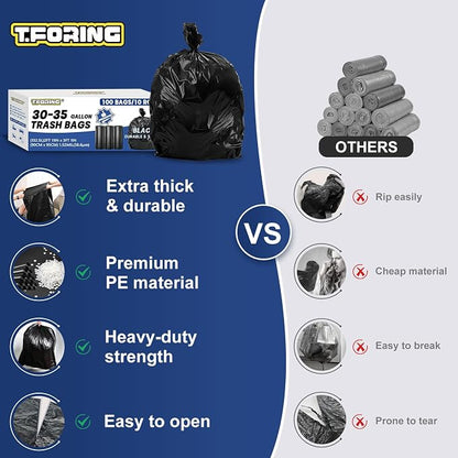 30-35 Gallon Trash Bags Heavy Duty 1.5 Mil - Image 2