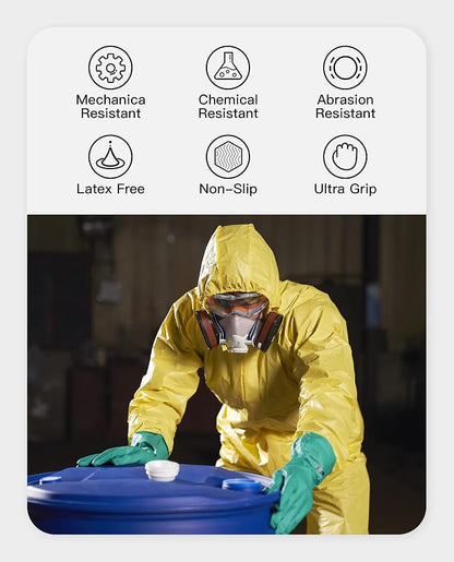 PACIFIC PPE 2 Pairs Nitrile Chemical Resistant Gloves, Resist Strong Acid - Image 2