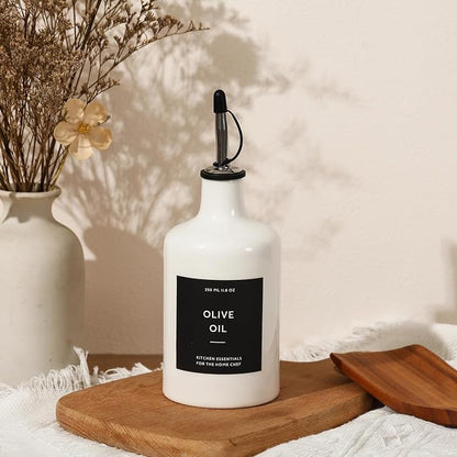 HOMCDALY Ceramic Olive Oil Dispenser Bottle, 16oz Oil Dispenser Bottle - Image 7