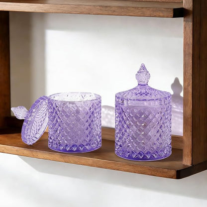 rejomiik 2 Pack Qtip Holder Thick Glass Apothecary Jars - Image 6