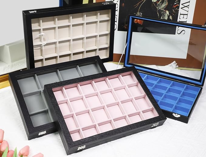 Stratalife Jewelry Organizer 40 Grid Gray Black Jewelry Tray - Image 6