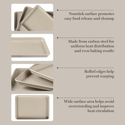 Martha Stewart Gallen 3-Piece Cookie Sheet Set – 13", Ceramic Nonstick - Image 4