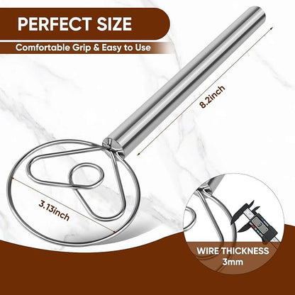 Maxjoy Danish Dough Whisk Stainless Steel Hook Dutch Style Bread Mixer - Image 3