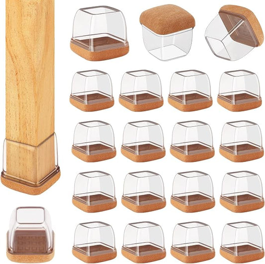 32 Pcs Chair Leg Floor Protectors Square, Silicone Chair Leg Protectors by Jeaoouu