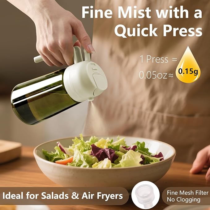 SWEET VIEW 2PCS Olive Oil Dispenser and Oil Sprayer – 16oz/470ml Glass - Image 3