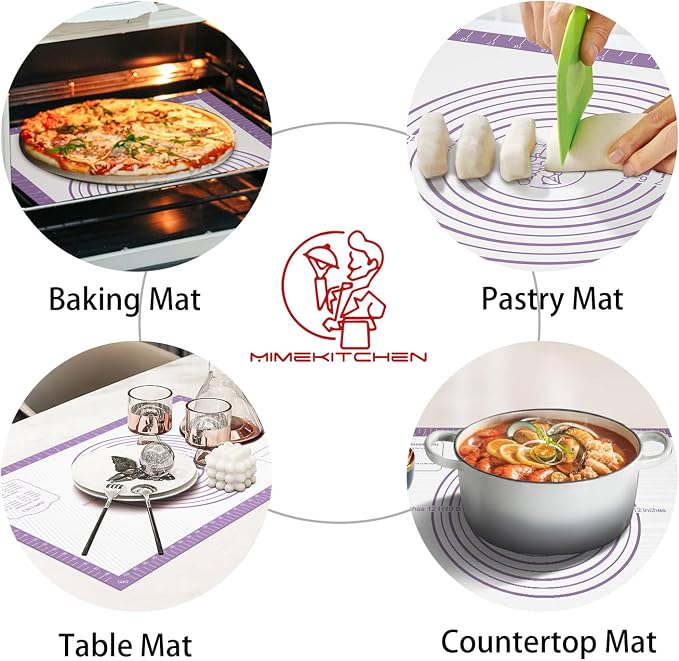 Silicone Pastrty Mat for Dough Rolling, Extra Thick Silicone Baking Mat - Image 3