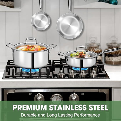 3 Ply Stainless Steel 11-Piece Cookware Set - Image 3