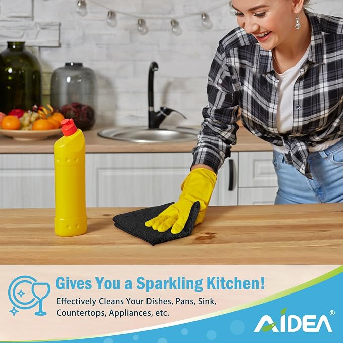 AIDEA Microfiber Cleaning Cloth Black 24PK, Microfiber Towels - Image 5